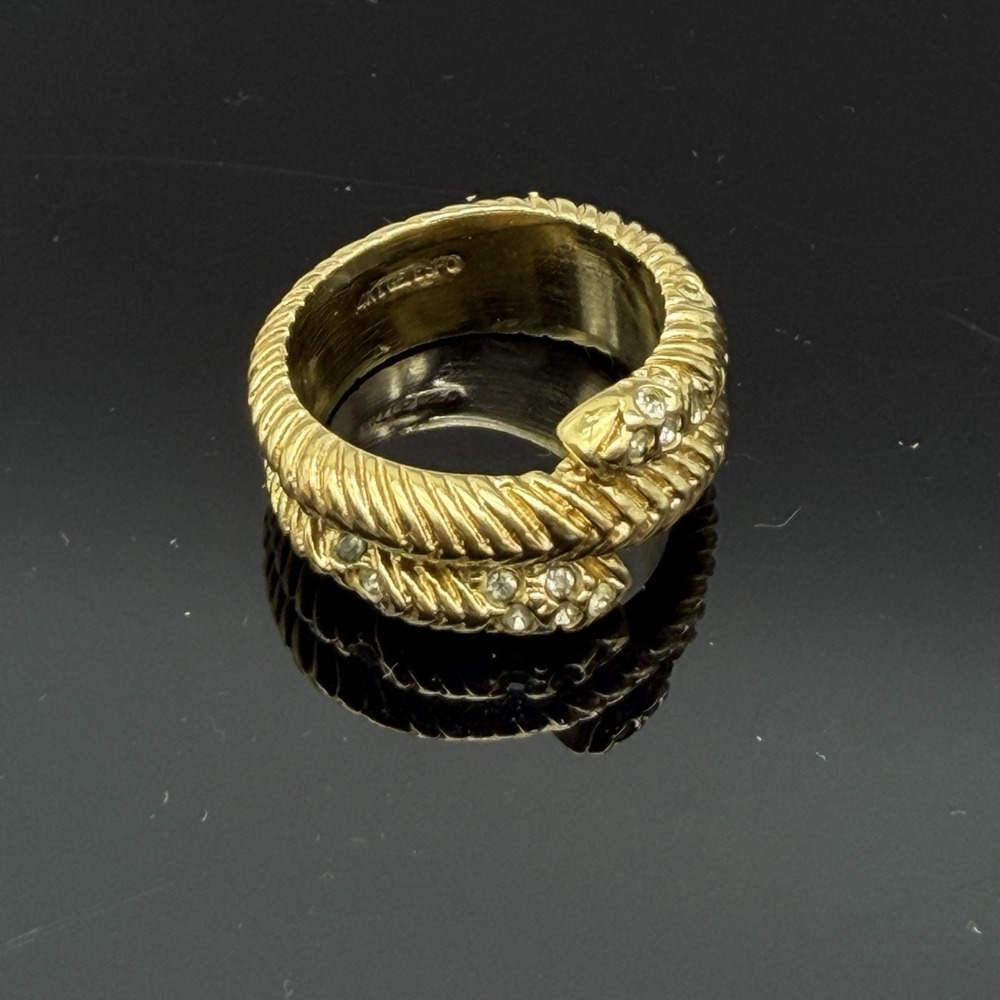 Vintage 14K GE Joseph Esposito Coil Snake Wrap Ring Gold Electroplate Size 8